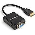 BlueRigger Gold-Plated 1080P Active HDMI to VGA Adapter HDMI Adapter (Mobile, Laptop, Tablet, Mp3, Gaming Device, Black)
