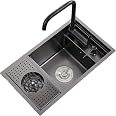 Lavello Ovale Da Bar In Acciaio Inox 304 – Vasca Singola 290x220x120 Mm, Ideale Per Camper, Barca, Roulotte O Bagno