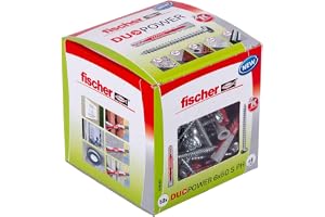 fischer DuoPower 6 x 50 S PH, kraftfull universalplugg med panheadskruv, intelligent 2-komponentteknik för fästningar i beton