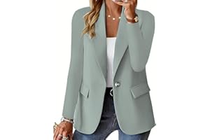 Genérico Blazer Mujer Elegante 2025 - Chaqueta Oficina Un Botón, Solapa Muesca, Frente Abierto - Negocios & Casual