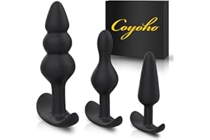 COYOHO 3PCS Plṹg ậnậlêṧ Silicona Jùgùêtês Ŝēxúalēs Plṹg ậnậl Mṹjer Hòmbrê Tậpṑn ậnậl Jùgṹetês ậnậlêṧ Plṹg Ḉoňsṑladṓṙes.. para ḿūjeṝ ậnậl Plṹg Jùgùêtês êróticòs párá Ṗárêjá Ŝēxúalēs Bùtt Plùg(Negru)