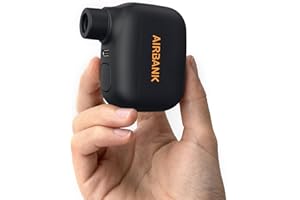 AIRBANK Mini bomba de bicicleta POCKET SE, bomba de aire eléctrica de 100 PSI para bicicleta de carretera, bomba de bicicleta portátil para válvula Schrader y Presta con batería recargable