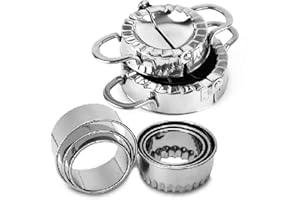 MKNZOME MKNZONE 8 Pièces Boulette Maker en Acier Inoxydable, Dumpling Maker Wrapper Pierogie Pie sertisseur pâtisserie
