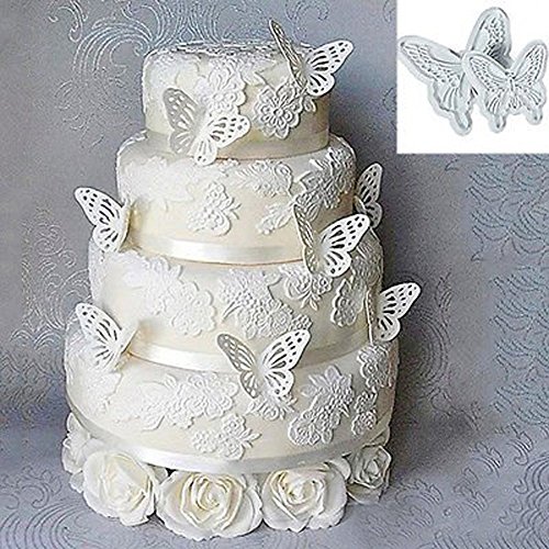 Lucky Will 2 Stück Schmetterling Kunststoff Kuchenschneider Ausstecher Kuchenform Keksform