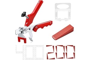 ZAWAER 601 Piezas Niveladores de Azulejos Cuñas Niveladoras 2 mm de Ancho Ayuda a la Colocación 400 Lengüetas + 200 Cuñas + 1 Pinza Para la Ayuda a la Colocación de Baldosas