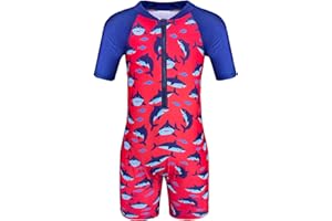 Moneric Boys One Piece Swimwear Kids Shark Swimming Costume Child Rash Guard UV Protection Swimsuit Beach Holiday Swim Wear