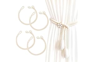 FOSDICK 4pcs Vorhang Raffhalter, Gardinenhalter Raffhalter für Vorhänge, Curtain Rope Buckle, Handgestrickte Baumwolle Gardinen Raffhalter, Vorhanghalter, Raffhalter für Gardinen, Vorhang Halter