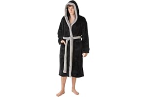 LEBENGOOD Robe de Chambre Homme Hiver, Peignoir Polaire, Sortie de Bain Chaude, OEKO-TEX®
