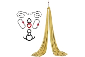 Canopz HotelBee Yoga Vertikaltuch (8x2.8m) - Yogatuch Zum Aufhängen, Trapez Schaukel, Starke Tragfä higkeit, Sicherer SchutzYoga Schaukel Set, Akrobatik Tuch Aerial Yogatuch Seide F ür Erwachsene