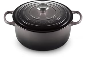 Le Creuset Evolution Casseruola in Ghisa con Coperchio, Diametro 26 cm, Rotonda, Adatta a Tutte le Fonti di Calore, Inclusivo Induzione, Volume: 5.3 l, 5.135 kg, Grigio (Flint)