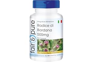 Fair & Pure® - Capsule di radice di bardana 500 mg - 90 capsule - con 15 mg di zinco da citrato di zinco - vegan