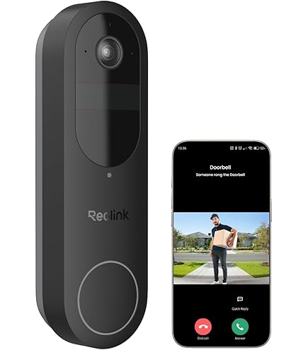 BOTSLAB Sonnette vidéo sans Fil avec caméra Exterieur 2K 3MP, IP66 étanche, Ultra Grand Angle 180°, Nocturne en Couleur, AI Gratuite, Audio Bidirectionnel,...