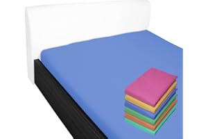 Nurtextil24 Bed Sheet 100 x 170 cm 28 Colours 100% Cotton without Elastic Band (60 x 120 cm and 70 x 140 cm) Blue