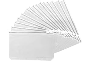 SZXMDKH 15 Stück A6 Binder Taschen Budget Planner Zubehör Durchsichtige PVC Bindertaschen Reißverschluss Wasserdicht Geld Budget Umschläge 6 Löcher Budget-Umschläge für Dokumente