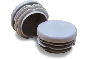 ajile - 4 pièces - Embout à lamelles Rond pour Tubes de diamètre 35 mm - Gris - EPR335-M