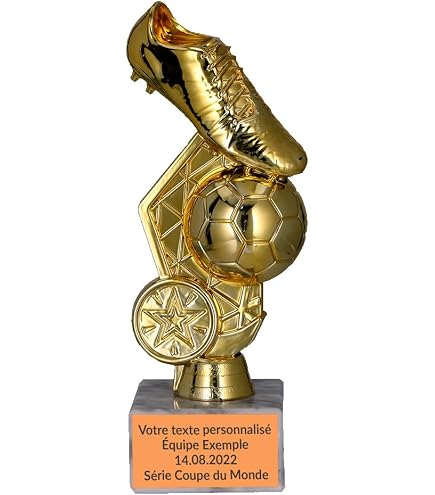 Trophée Football Larius ST2 - Coupe Personnalisable, Ballon Doré - Récompense Sportive, Cadeau Fan