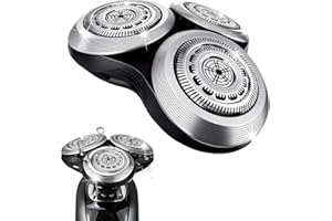 Wone - Cabezal de afeitado de repuesto completo para cabezales de afeitado Philips Norel*o Series 9000, modelo SH90, hebilla metálica y cuchillas de precisión mejoradas de doble capa, plateado