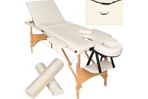 Daniel 3-zons massagebänk med klädsel, hjul och träram