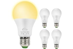 CHANGM Bombilla con Sensor Crepuscular, E27 8W Bombillas LED Sensor, Blanco Cálido Amanecer hasta el Atardecer encendido/apagado Automático, Perfecto para Camino Pasillo 4 pack
