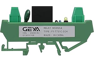 GAEYAELE 1 Channel Relay Module AC/DC24V Din Rail Mounted GSM Relay Control Timer Module (FY-T731-24VACDC)