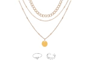 Umimiss Goldhalsketten für Frauen – mehrschichtige Halskettenkette für Frauen, erschwinglicher und stilvoller Schmuck, Eleganz und Haltbarkeit, Goldhalskette, lange klobige Goldhalskette