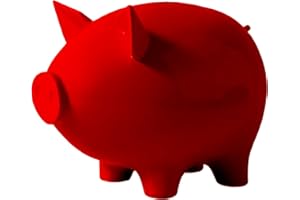 GOPIGITO Salvadanaio Maialino, Porcellino Salvadanaio Terracotta, Simpatico Salvadanaio per Bambini, Sposi Salvadanaio Banconote, Idea Regalo per Natale, Bambini, Matrimonio Salvadanaio Battesimo (rosso)