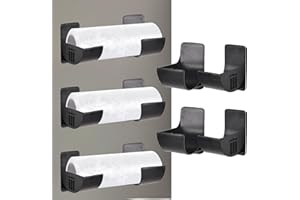 TOLENRE 4 Pièces Film Alimentaire Support Rangement Porte, Organisateur de Papier Aluminium, Boîte Rangement Murale en Plastique, Distributeur de Sacs Poubelle pour Armoire, Salle de Bains, Réfrigérateur