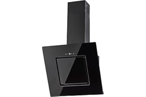 PKM S26-50BBTY Wandhaube | Kopffrei | Schwarzes Glas | 50 cm breit | Abluft | Umluft | LED-Beleuchtung | Randabsaugung