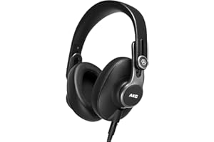 AKG K371 Studio-Kopfhörer, geschlossener Over-Ear-Kopfhörer für professionelle Anwendungen, leicht und faltbar mit 8-Positionen-Scharnieren, hochwertig isolierende Ohrpolster - Schwarz