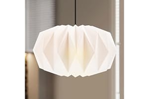 WANDGU Lampenschirm Papier: Nordische Kreativpapier Lampenschirm Deko Papier Laterne, Origami Design Papier Lampenschirm, Deckenlampen Shad, Moderner Lampen Schirm Rund für Hängelampe