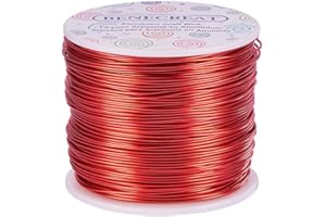 BENECREAT 12 17 18 Guage Fil Aluminium (Calibre 18, 492 FT) Anodise Bijoux Artisanat Faire perlers Floral Fil D'artisanat En Aluminium Colore - FireBrick