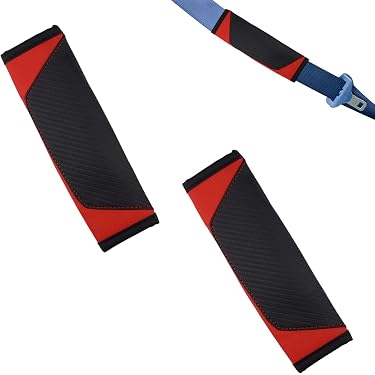 2 Housses Ceinture Sécurité Voiture - Fibre Carbone Antidérapante | Confort Et Style Sportif