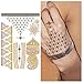 Tattify Indian Style Gold Silver Temporary Tattoo - Indian Princess Sheet 3 (Set of 1 sheet)