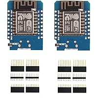 SP-COW 2 Pcs ESP8266 ESP-12F Mini Modules 4M Bytes WLAN WiFi Internet Development Board for Arduino, WeMos ESP8266 Mini