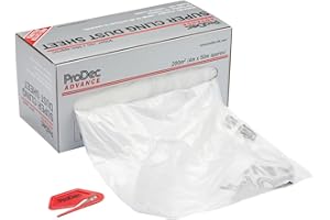 ProDec Advance 200 sqm (4m x 50m) Super Cling Polythene Dust Sheet Roll Static Charged For Invisible Cling with No Taping, Ideal for Protecting Floors, Furniture & Walls When Painting & Decorating