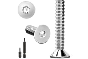 STELLARILL 80 Stk senkkopfschrauben edelstahl M4X30mm Innensechskant M4 edelstahlschrauben Senkkopf Schrauben Steckdose Gewindeschrauben Senkschraube DIN 7991/ISO 10642 mit 2 Stk Sechskant Schrauberkopf (Silber)