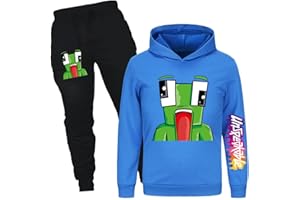Jicahond Gamer Cartoons Printings Hoodie and Joggers 2pcs Outfits Boys Girls Casual Tracksuits