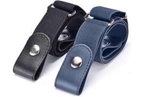 AOEVUIR 2 pcs Ceinture élastique pour garçons et filles réglable invisible en cuir