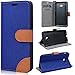 Produktbild SMART LEGEND Lederhülle für Samsung Galaxy J5 2017 Ledertasche Hülle Britischer Denim Blau Schutzhülle Premium PU Leder Flip Case Protective Cover Innere Weiche Silikon Bookcase Handy Tasche für Samsung Galaxy J5 2017 Schale mit Magnet und Karteneinschub Standfunktion Etui