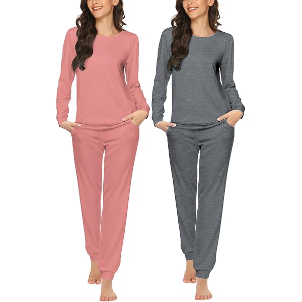 Real Essentials 2-Pack Women's Pajama Set - Short Or Long Sleeve Options, Soft Comfy Loungewear (Set K, X-Small)