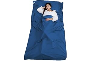 OBOVO Sleeping Bag Liner, Portable Lightweight Sleeping Bag, Essentials & Camping Accessories