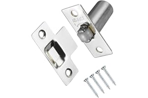 TERF® Adjustable Roller Catch Polished Nickel Roller Ball Door Latch Door Closer Ideal Internal Door Catch for Doors Cupboards Cabinets and Wardrobes Including Fixing Screw - Pack of 1