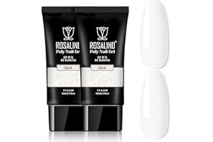 ROSALIND Gel Ricostruzione Unghie Bianco, 2pcs 60ml White Acrigel per Unghie Nail Ispessimento Extension Acrygel, Nail Art per Principianti e Professionisti Salon
