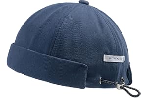 CLAPE Corduroy Docker Cap Casquette sans Visiere Homme Femme Bonnet de Docker Marin Rolled Cuff Brimless Hat