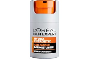 L’ORÉAL PARIS MEN EXPERT L'Oréal Men Expert Hydra Energetic Anti-Fatigue Moisturiser: 24hr Hydration for Men's Skin. Combats Dryness and Dark Circles. Fast-absorbing, Enriched with Vitamin C. 50ml