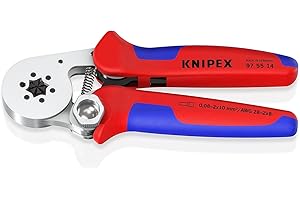 KNIPEX Selbsteinstellende Crimpzange für Aderendhülsen, 0,08-16 mm²/2x10mm², Sechskant-Pressung, Aderendhülsenzange, 97 55 14