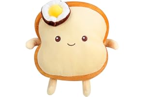 DOMEILLEUR Coussin en forme de pain grillé - Poupée farcie - Petit coussin en peluche - Pour enfants et adultes - Cadeau de décoration pour chambre à coucher