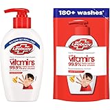 Lifebuoy Total 10 Germ Protection Liquid Handwash, Fights Bacteria & Viruses, Maintains Hand Hygiene, 190 ml With Refill Pouc