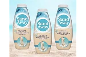 SHOP4ALLSORTS 3 x Sand Away Beach Powder Sand Remover For Legs Feet Holiday Travel Body Care 226g