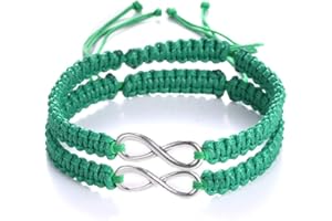 AidShunn Bracelets infini tressé à la main réglable tressé pour hommes femmes amitié famille couple 2pcs